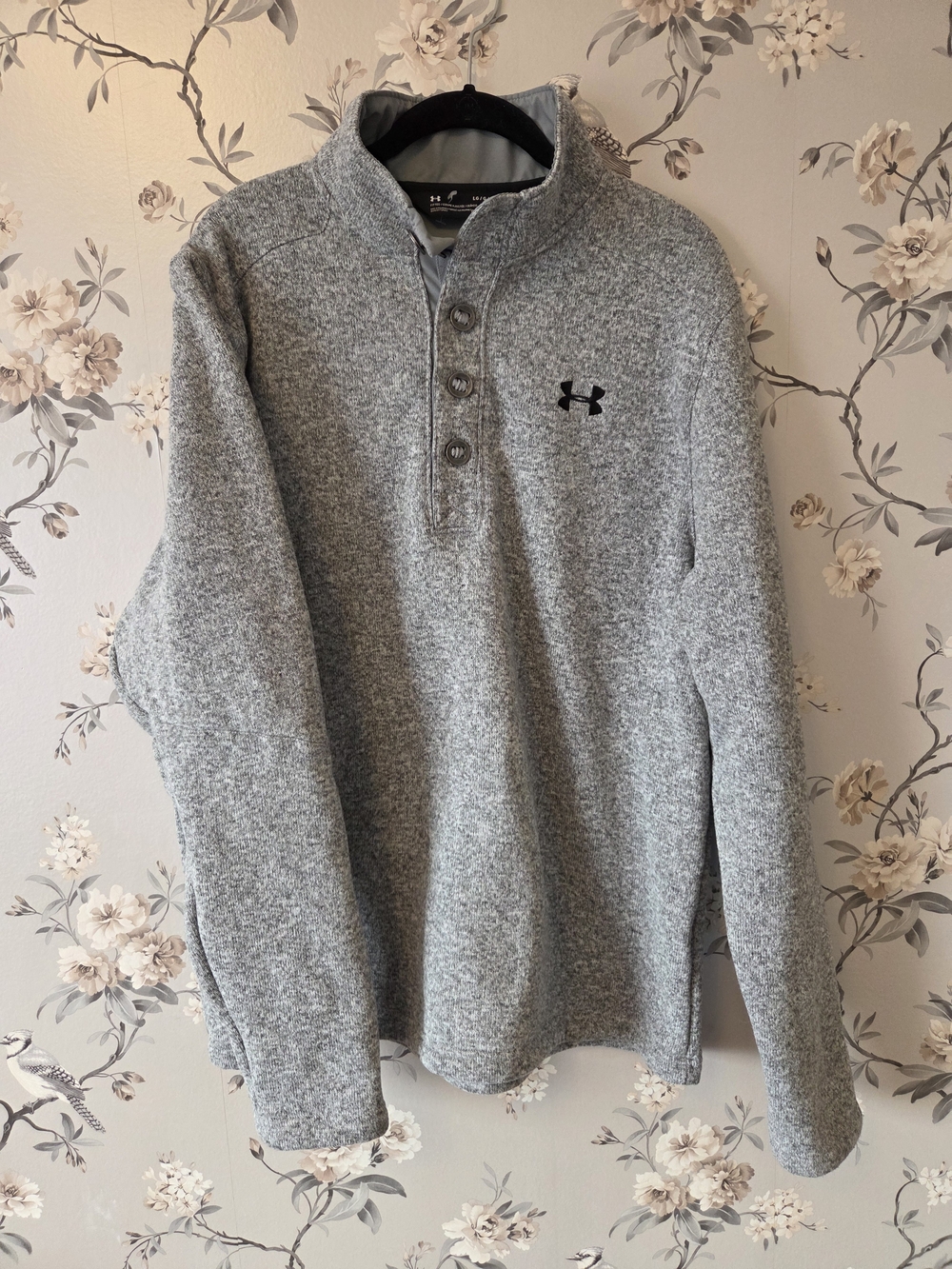 Under Armour| Men's Grey Quarter-Button Pullover Sweater | Size Large